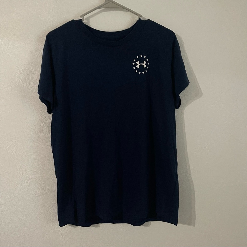 Under Armour Men’s short sleeve tee shirt freedom navy blue size Xl GUC